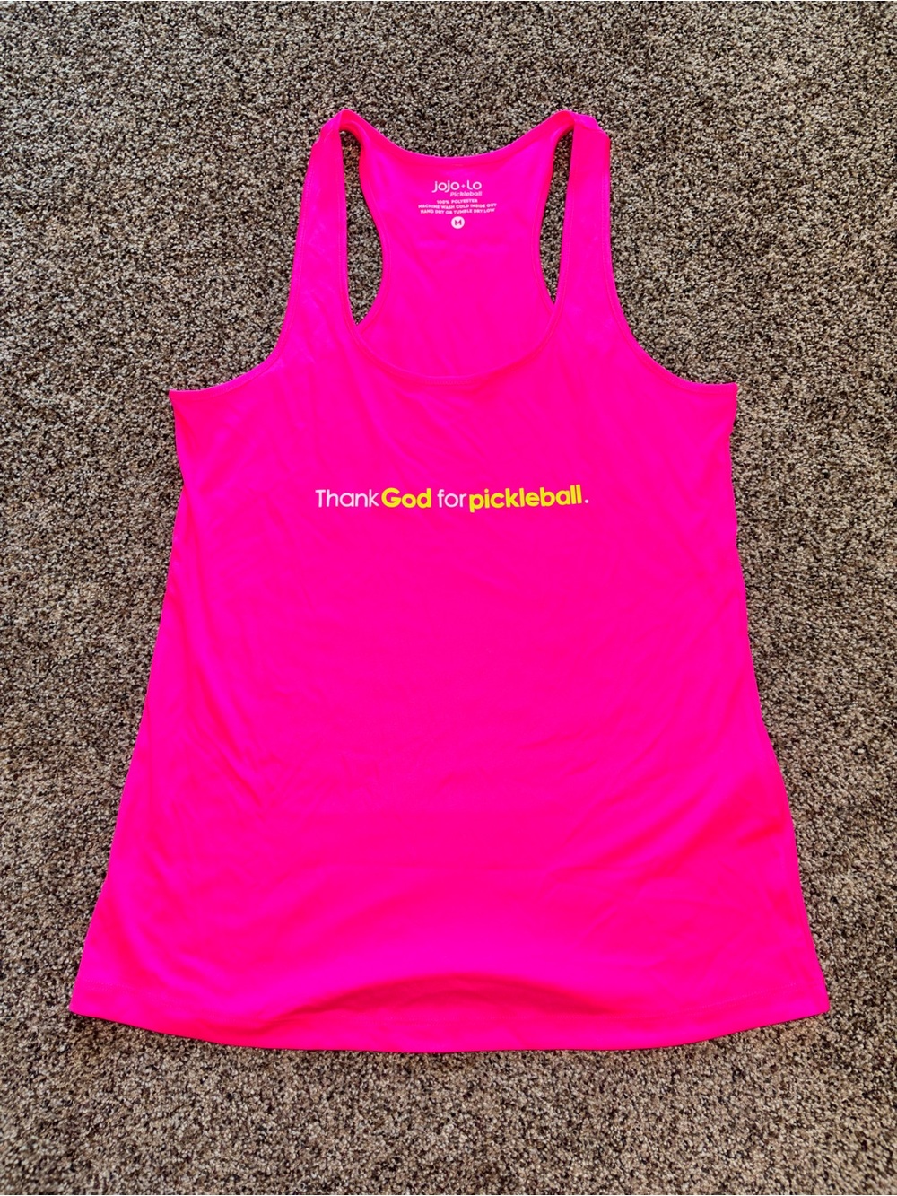 Jojo+Lo Pickleball Neon Pink Athletic Racerback Tank Women’s Medium